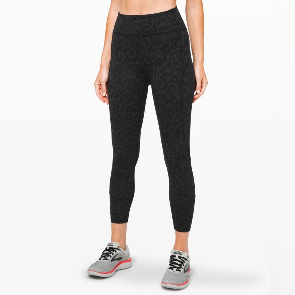 Lululemon In Movement Leggings size 8 Black leopard